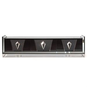 Carmela Media Cabinet - Glossy Charcoal Sand