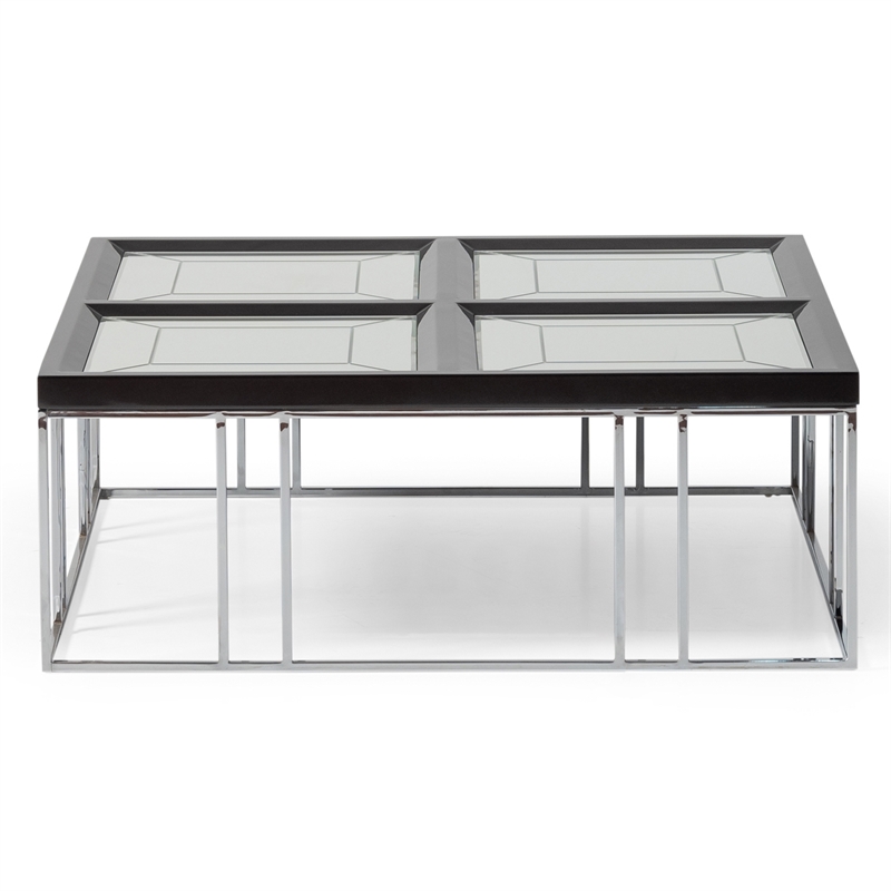Carmela Cocktail Table - Glossy Charcoal Sand