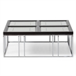 Carmela Cocktail Table - Glossy Charcoal Sand
