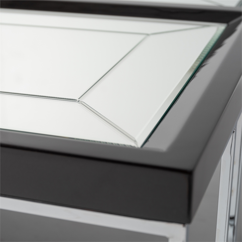 Carmela Cocktail Table - Glossy Charcoal Sand