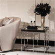 Carmela End Table - Glossy Charcoal Sand