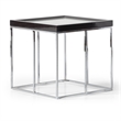 Carmela End Table - Glossy Charcoal Sand