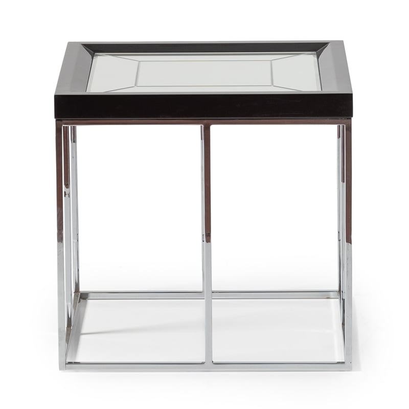 Carmela End Table - Glossy Charcoal Sand