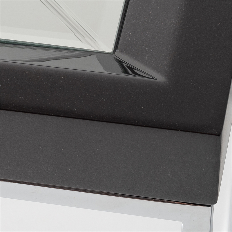 Carmela End Table - Glossy Charcoal Sand