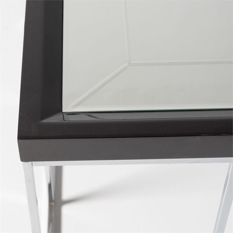 Carmela End Table - Glossy Charcoal Sand