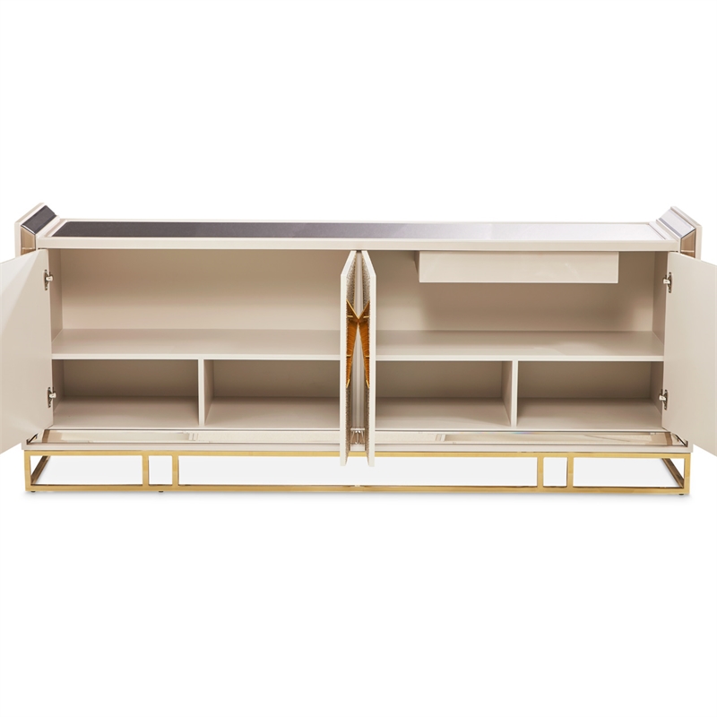 Michael Amini Carmela Console Cabinet - Shimmering Ivory