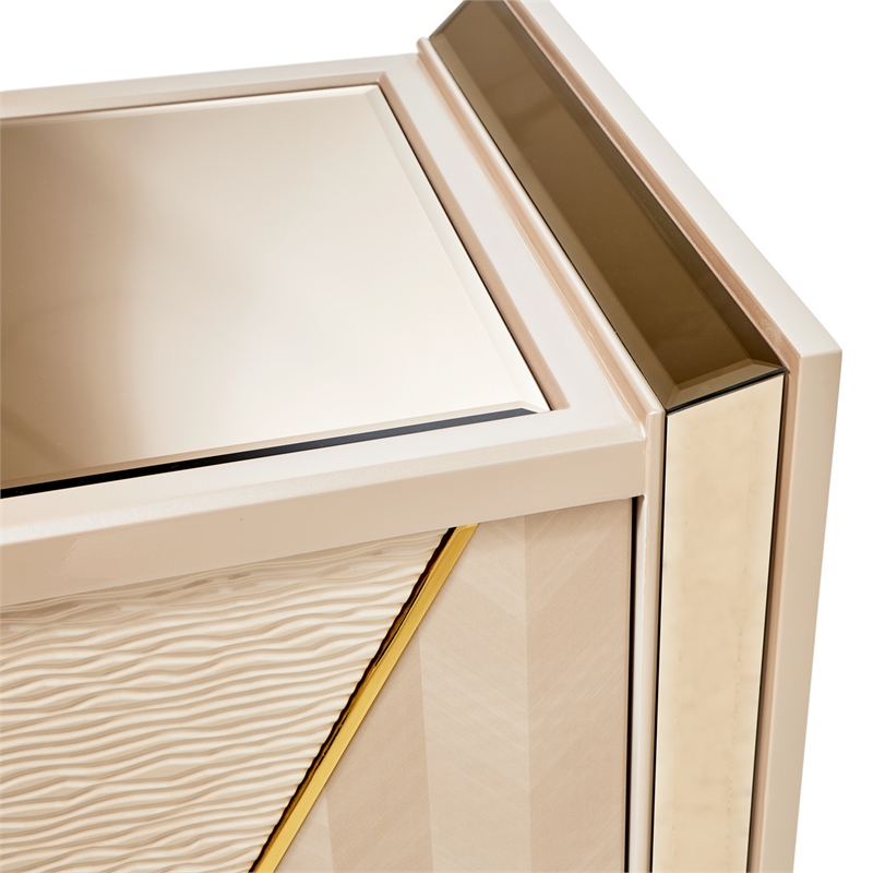 Michael Amini Carmela Console Cabinet - Shimmering Ivory