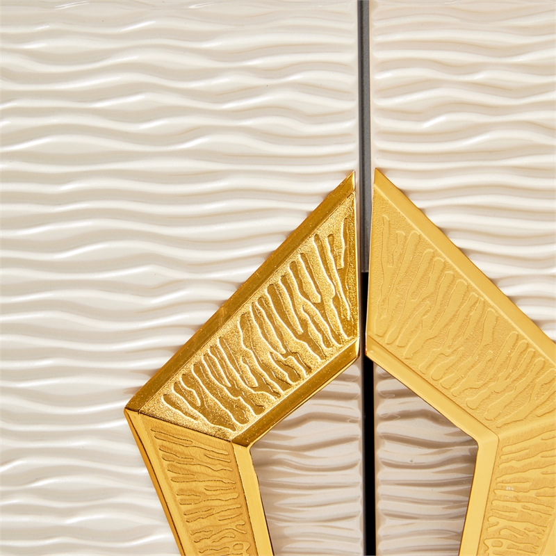 Michael Amini Carmela Console Cabinet - Shimmering Ivory