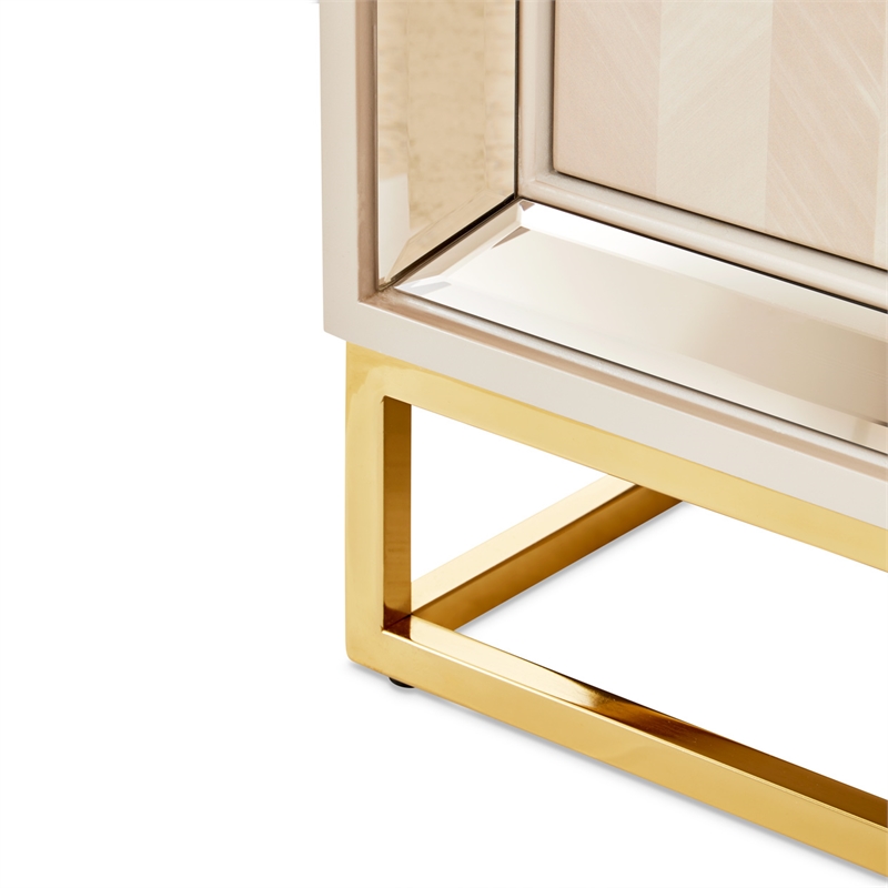 Michael Amini Carmela Console Cabinet - Shimmering Ivory