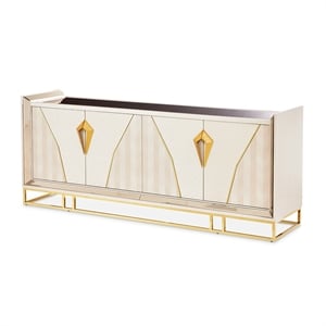 Michael Amini Carmela Console Cabinet - Shimmering Ivory