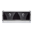 Michael Amini Carmela Console Cabinet - Glossy Charcoal Sand