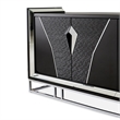 Michael Amini Carmela Console Cabinet - Glossy Charcoal Sand