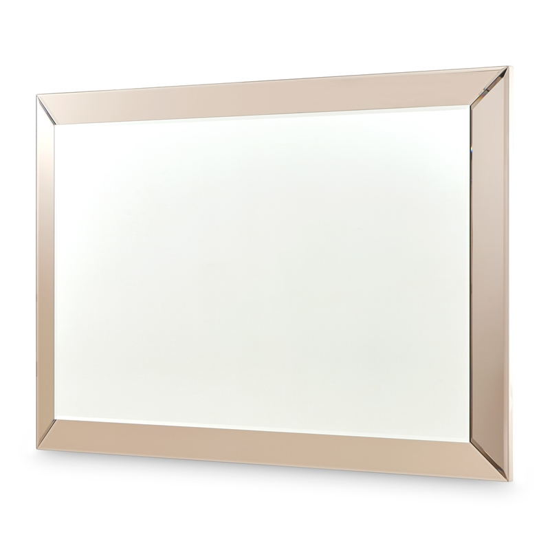 Michael Amini Carmela Chamfer Wall Mirror - Shimmer Ivory