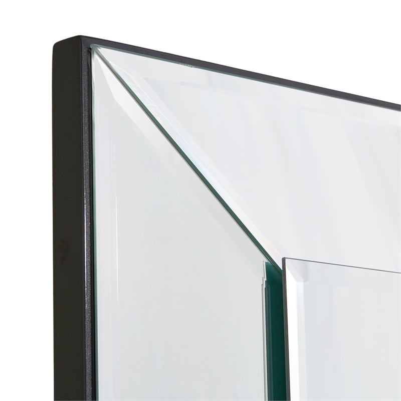 Michael Amini Carmela Wall Mirror - Glossy Charcoal Sand