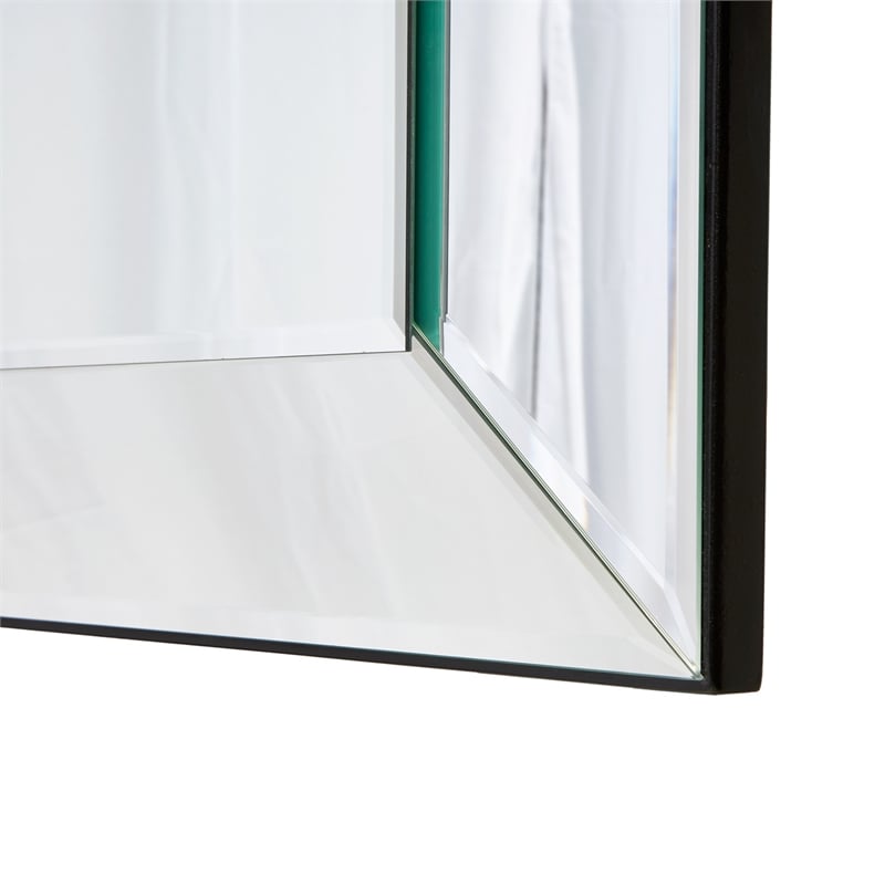 Michael Amini Carmela Wall Mirror - Glossy Charcoal Sand