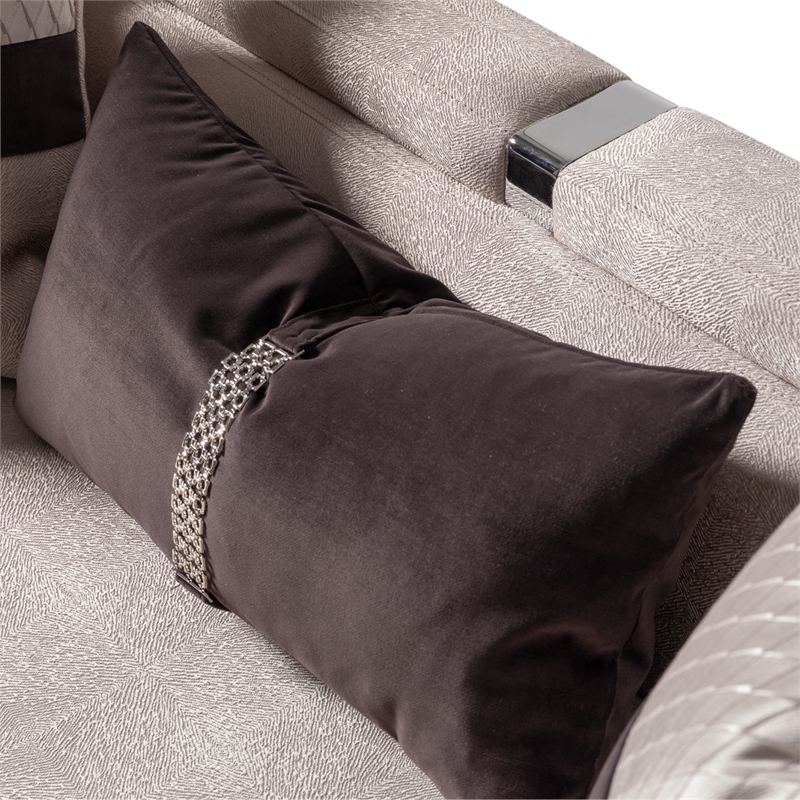 Michael Amini Carmela Sofa - Zinc/Silver