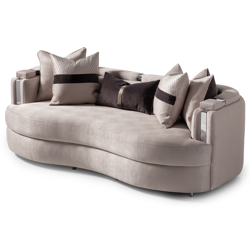 Michael Amini Carmela Sofa - Zinc/Silver