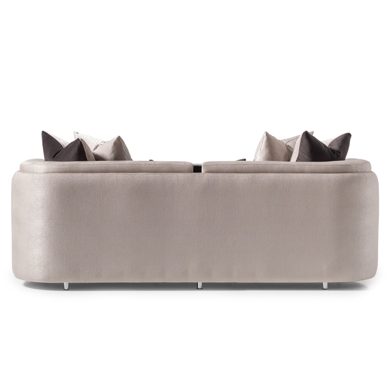 Michael Amini Carmela Sofa - Zinc/Silver