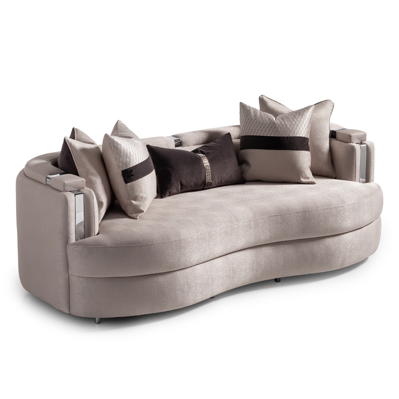 Michael Amini Carmela Sofa - Zinc/Silver