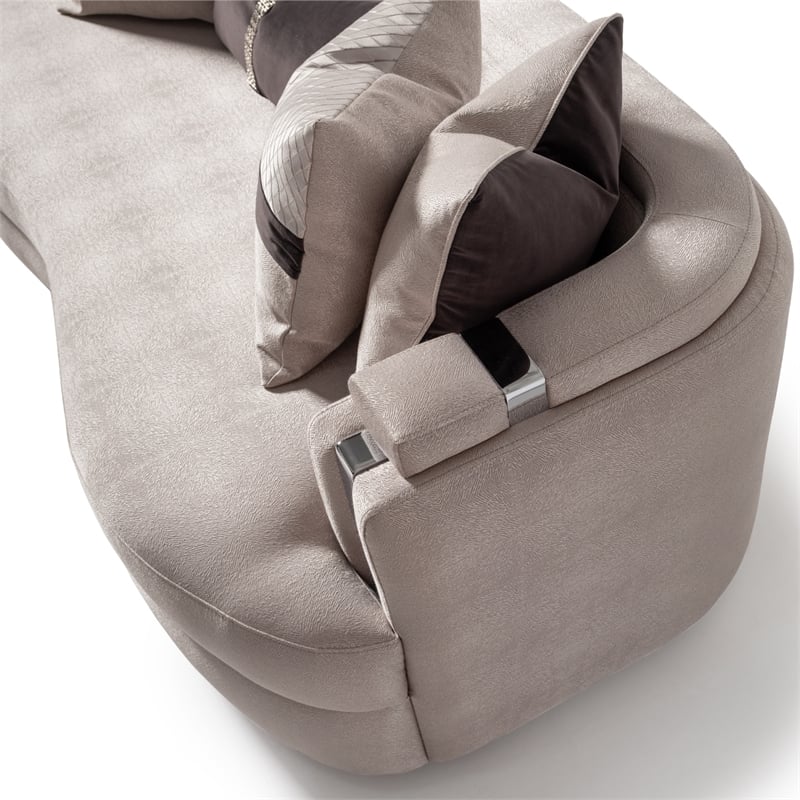 Michael Amini Carmela Sofa - Zinc/Silver