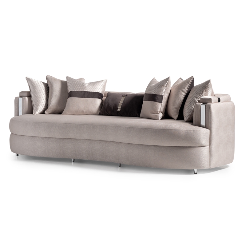 Michael Amini Carmela Mansion Sofa - Zinc/Silver