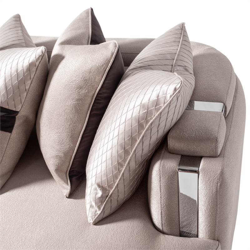 Michael Amini Carmela Mansion Sofa - Zinc/Silver