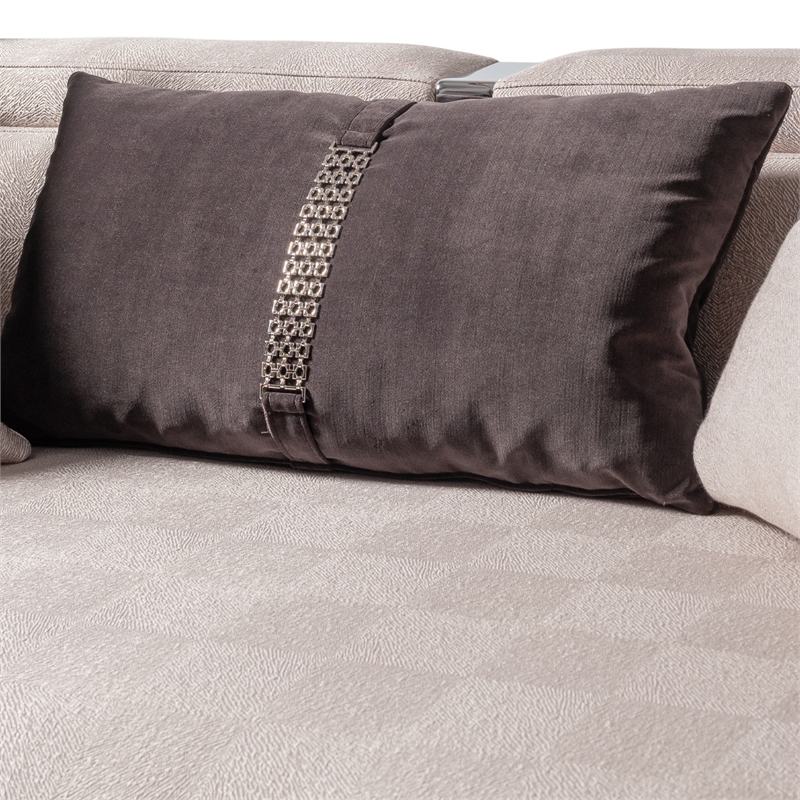 Michael Amini Carmela Mansion Sofa - Zinc/Silver