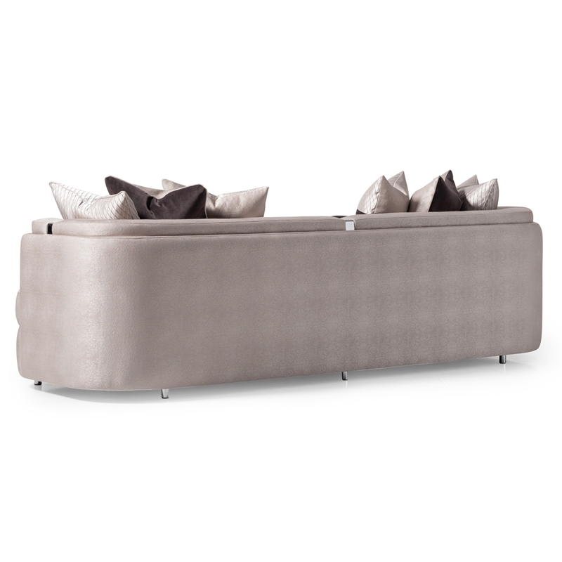 Michael Amini Carmela Mansion Sofa - Zinc/Silver