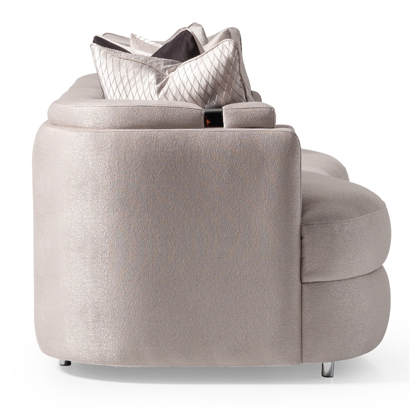 Michael Amini Carmela Mansion Sofa - Zinc/Silver