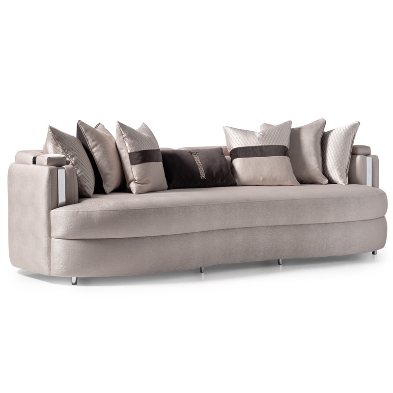 Michael Amini Carmela Mansion Sofa - Zinc/Silver
