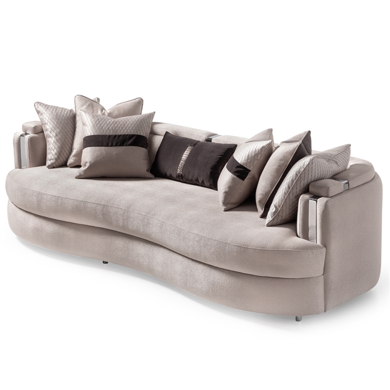 Michael Amini Carmela Mansion Sofa - Zinc/Silver