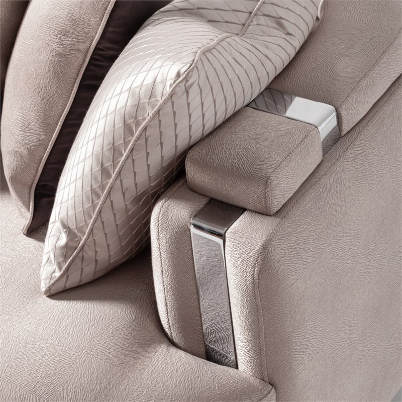 Michael Amini Carmela Mansion Sofa - Zinc/Silver