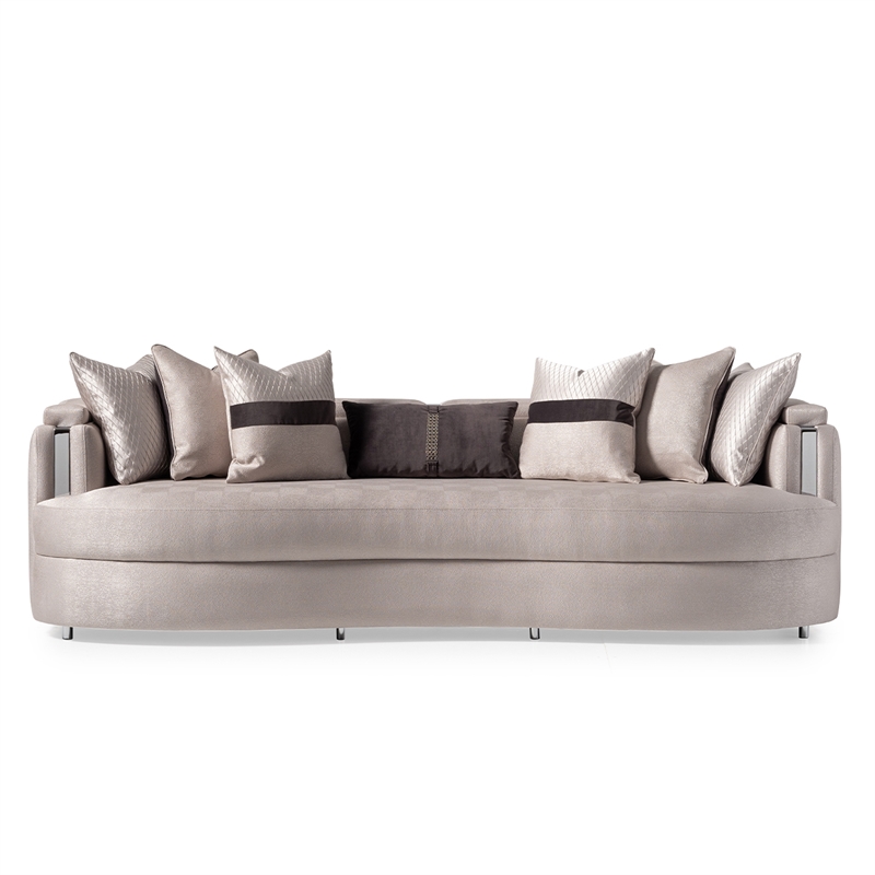 Michael Amini Carmela Mansion Sofa - Zinc/Silver
