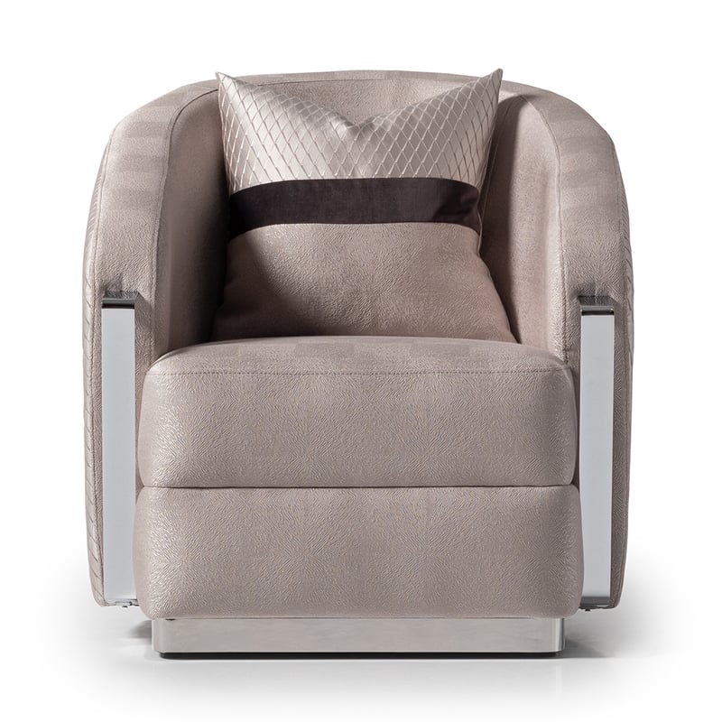 Michael Amini Carmela Accent Chair - Zinc/Silver