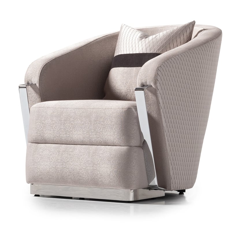 Michael Amini Carmela Accent Chair - Zinc/Silver