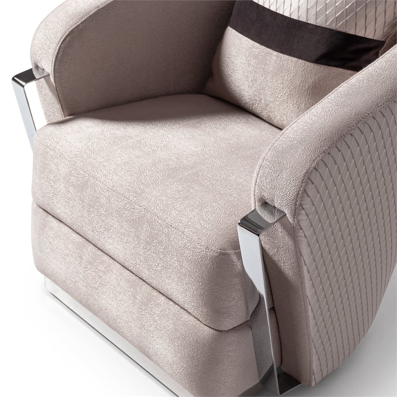 Michael Amini Carmela Accent Chair - Zinc/Silver
