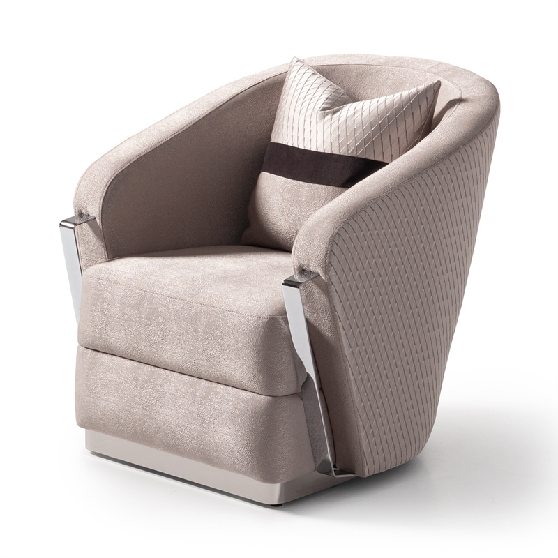 Michael Amini Carmela Accent Chair - Zinc/Silver