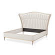 St. Charles Eastern King Chenille Wingback Bed - Dove Gray