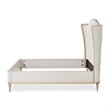 St. Charles Eastern King Chenille Wingback Bed - Dove Gray