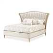 St. Charles Eastern King Chenille Wingback Bed - Dove Gray