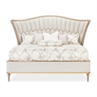 St. Charles Queen Chenille Wingback Bed - Dove Gray