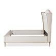 St. Charles Queen Chenille Wingback Bed - Dove Gray