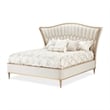 St. Charles Queen Chenille Wingback Bed - Dove Gray
