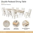 St. Charles Double Pedestal Dining Table -  Dove Gray