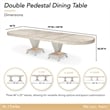 St. Charles Double Pedestal Dining Table -  Dove Gray