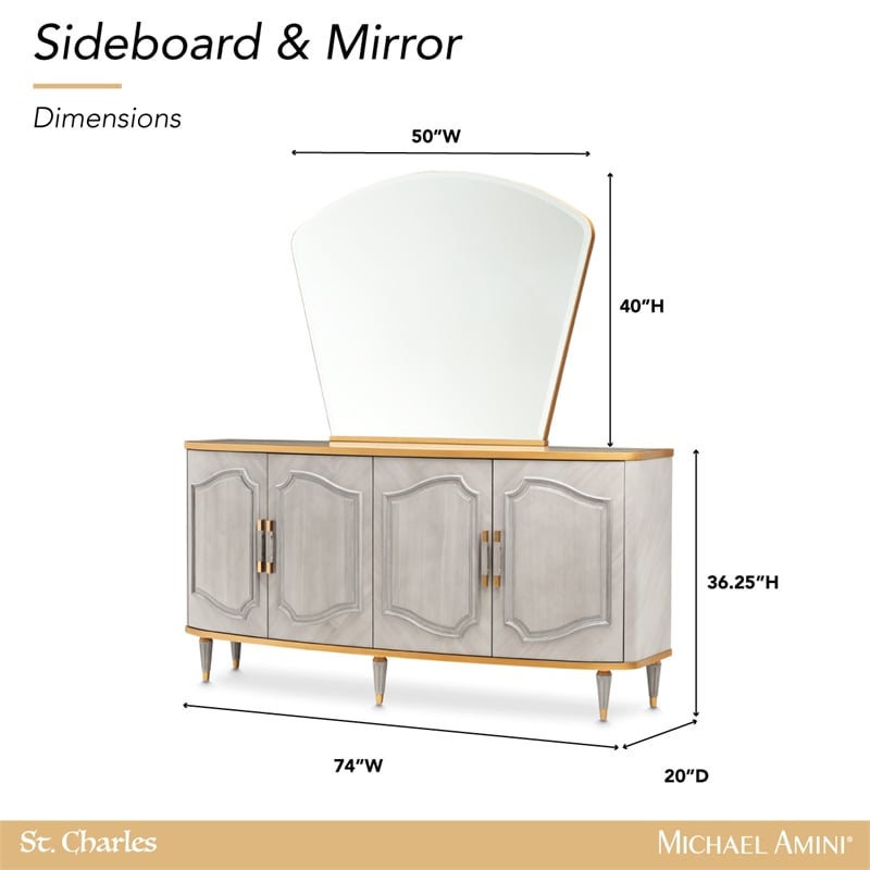 St. Charles Sideboard with Mirror - Dove Gray