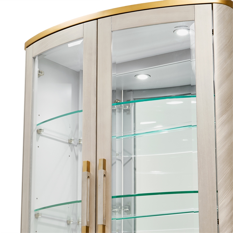 Michael Amini St. Charles Display Cabinet - Dove Gray