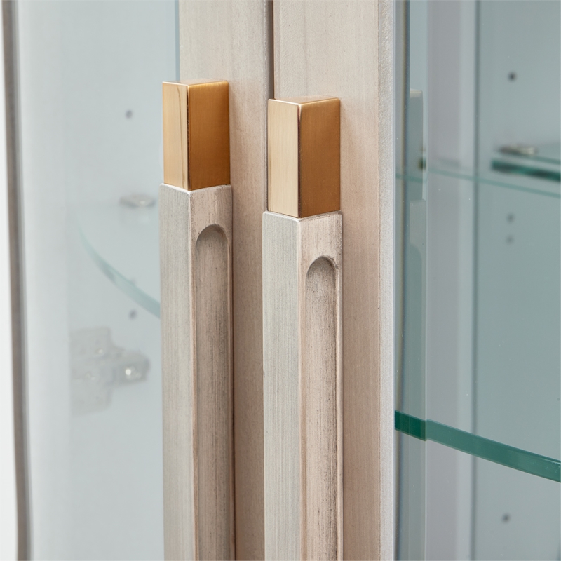 Michael Amini St. Charles Display Cabinet - Dove Gray