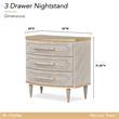 St. Charles 3-Drawer Nightstand - Dove Gray