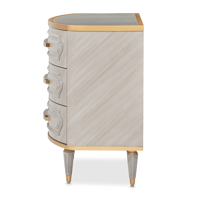 St. Charles 3-Drawer Nightstand - Dove Gray